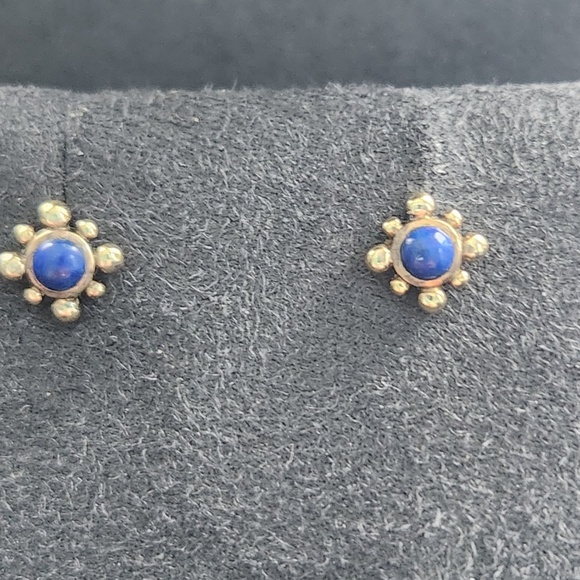 Astley Clarke Floris Mini Stud Earrings, Lapis Lazuli Gold Vermeil, VERY USED - Picture 9 of 16